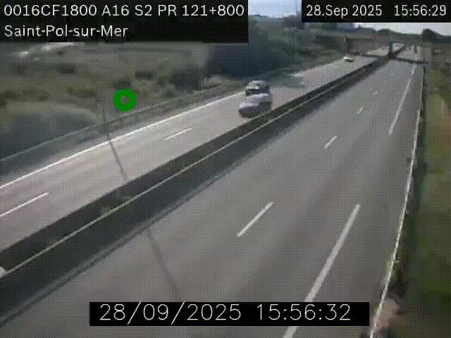<h2>Webcam autoroute A16 à proximité de Dunkerque, à hauteur de la sortie Saint-Pol-sur-Mer. Vue orientée vers Calais</h2>