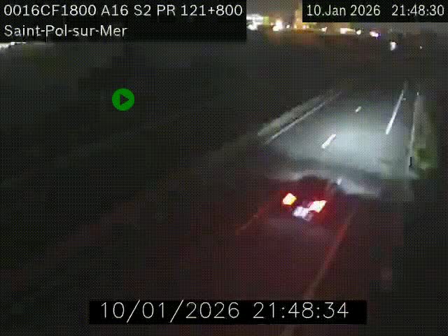 Webcam autoroute A16 à proximité de Dunkerque, à hauteur de la sortie Saint-Pol-sur-Mer. Vue orientée vers Calais