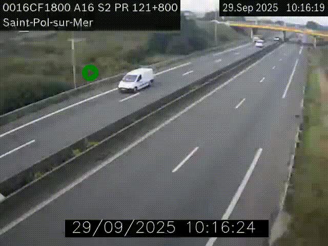 <h2>Webcam autoroute A16 à proximité de Dunkerque, à hauteur de la sortie Saint-Pol-sur-Mer. Vue orientée vers Calais</h2>