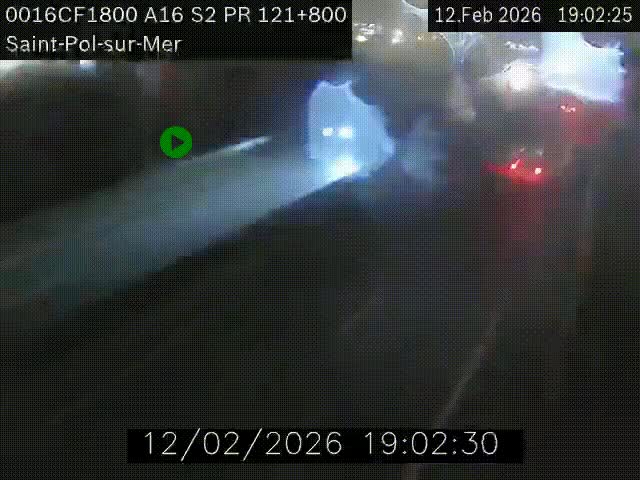 Webcam autoroute A16 à proximité de Dunkerque, à hauteur de la sortie Saint-Pol-sur-Mer. Vue orientée vers Calais