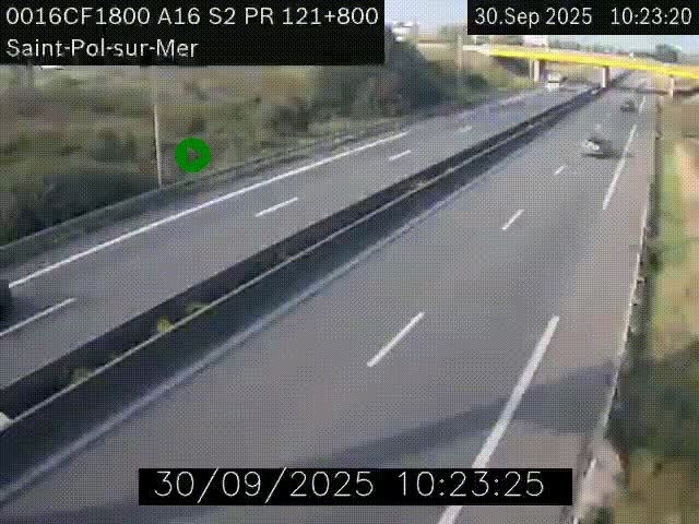 <h2>Webcam autoroute A16 à proximité de Dunkerque, à hauteur de la sortie Saint-Pol-sur-Mer. Vue orientée vers Calais</h2>