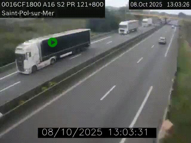 <h2>Webcam autoroute A16 à proximité de Dunkerque, à hauteur de la sortie Saint-Pol-sur-Mer. Vue orientée vers Calais</h2>