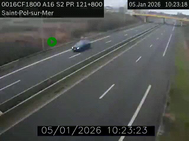 <h2>Webcam autoroute A16 à proximité de Dunkerque, à hauteur de la sortie Saint-Pol-sur-Mer. Vue orientée vers Calais</h2>
