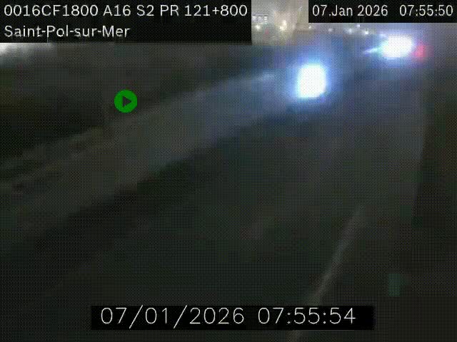 <h2>Webcam autoroute A16 à proximité de Dunkerque, à hauteur de la sortie Saint-Pol-sur-Mer. Vue orientée vers Calais</h2>