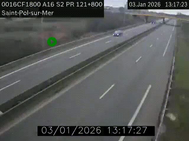 <h2>Webcam autoroute A16 à proximité de Dunkerque, à hauteur de la sortie Saint-Pol-sur-Mer. Vue orientée vers Calais</h2>