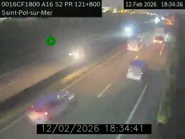 <h2>Webcam autoroute A16 à proximité de Dunkerque, à hauteur de la sortie Saint-Pol-sur-Mer. Vue orientée vers Calais</h2>