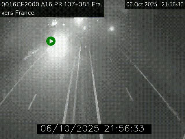 <h2>Webcam à la frontière franco-belge au niveau de Bray-Dunes/De-Panne sur l'autoroute A16. Vue orientée vers Calais</h2>