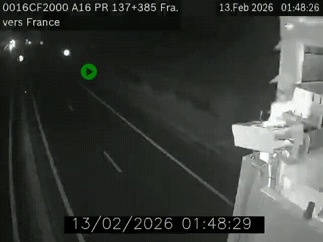 <h2>Webcam à la frontière franco-belge au niveau de Bray-Dunes/De-Panne sur l'autoroute A16. Vue orientée vers Calais</h2>