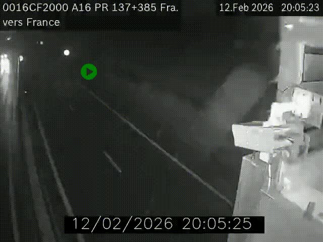 <h2>Webcam à la frontière franco-belge au niveau de Bray-Dunes/De-Panne sur l'autoroute A16. Vue orientée vers Calais</h2>