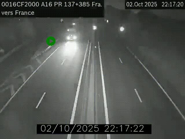 <h2>Webcam à la frontière franco-belge au niveau de Bray-Dunes/De-Panne sur l'autoroute A16. Vue orientée vers Calais</h2>