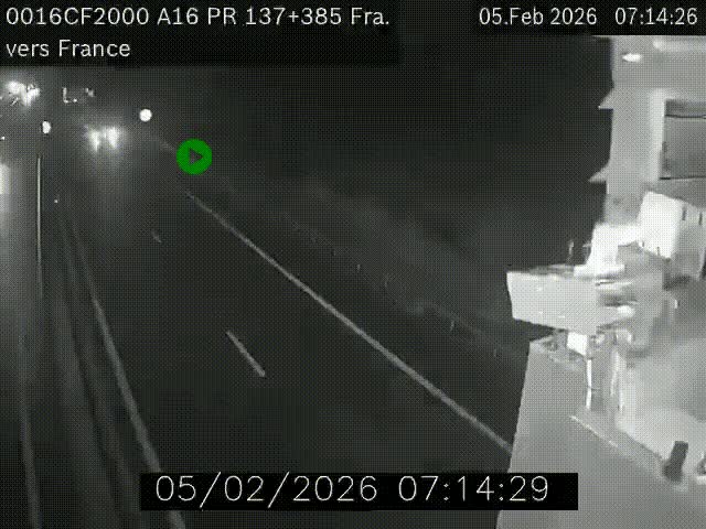 <h2>Webcam à la frontière franco-belge au niveau de Bray-Dunes/De-Panne sur l'autoroute A16. Vue orientée vers Calais</h2>