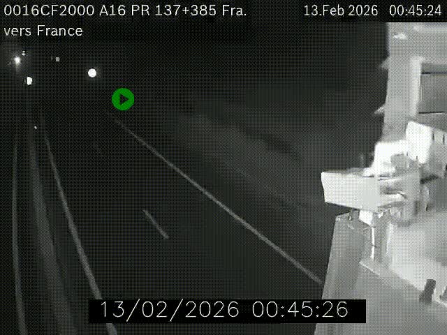 <h2>Webcam à la frontière franco-belge au niveau de Bray-Dunes/De-Panne sur l'autoroute A16. Vue orientée vers Calais</h2>