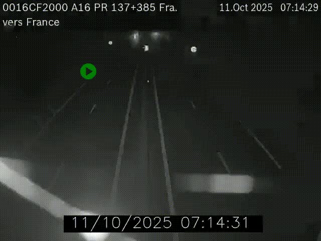 <h2>Webcam à la frontière franco-belge au niveau de Bray-Dunes/De-Panne sur l'autoroute A16. Vue orientée vers Calais</h2>