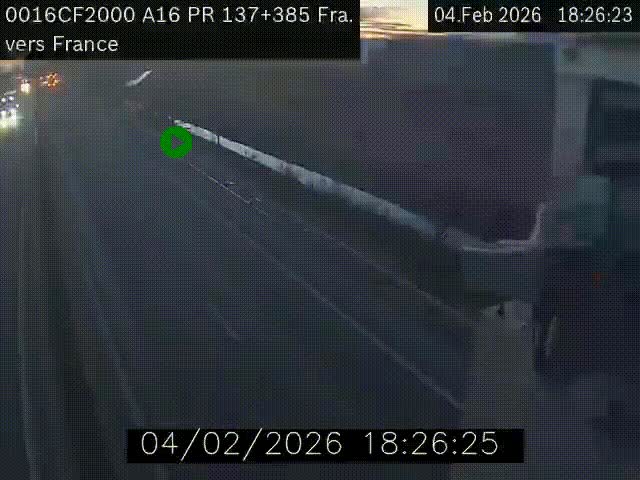 <h2>Webcam à la frontière franco-belge au niveau de Bray-Dunes/De-Panne sur l'autoroute A16. Vue orientée vers Calais</h2>