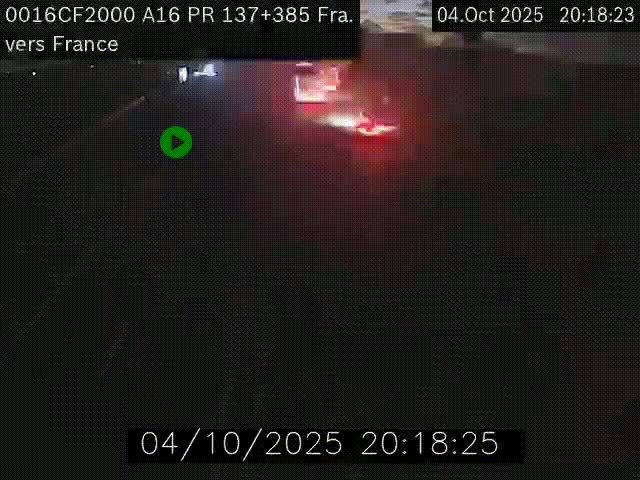 <h2>Webcam à la frontière franco-belge au niveau de Bray-Dunes/De-Panne sur l'autoroute A16. Vue orientée vers Calais</h2>
