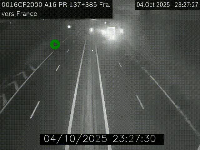 <h2>Webcam à la frontière franco-belge au niveau de Bray-Dunes/De-Panne sur l'autoroute A16. Vue orientée vers Calais</h2>