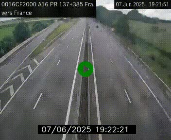 <h2>Webcam à la frontière franco-belge au niveau de Bray-Dunes/De-Panne sur l'autoroute A16. Vue orientée vers Calais</h2>