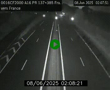<h2>Webcam à la frontière franco-belge au niveau de Bray-Dunes/De-Panne sur l'autoroute A16. Vue orientée vers Calais</h2>