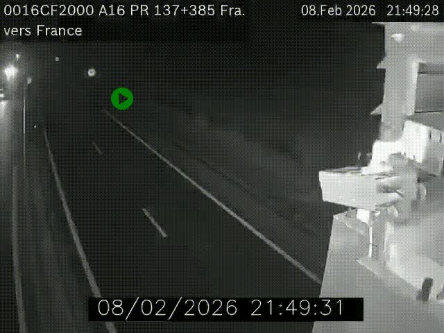 <h2>Webcam à la frontière franco-belge au niveau de Bray-Dunes/De-Panne sur l'autoroute A16. Vue orientée vers Calais</h2>