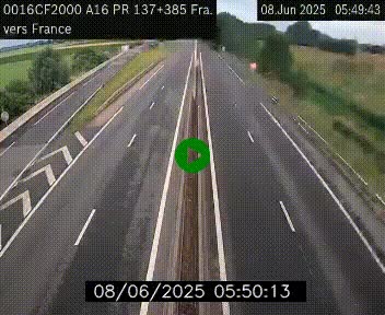 <h2>Webcam à la frontière franco-belge au niveau de Bray-Dunes/De-Panne sur l'autoroute A16. Vue orientée vers Calais</h2>