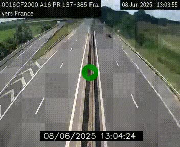 <h2>Webcam à la frontière franco-belge au niveau de Bray-Dunes/De-Panne sur l'autoroute A16. Vue orientée vers Calais</h2>