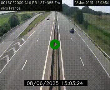 <h2>Webcam à la frontière franco-belge au niveau de Bray-Dunes/De-Panne sur l'autoroute A16. Vue orientée vers Calais</h2>