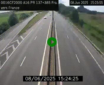 <h2>Webcam à la frontière franco-belge au niveau de Bray-Dunes/De-Panne sur l'autoroute A16. Vue orientée vers Calais</h2>