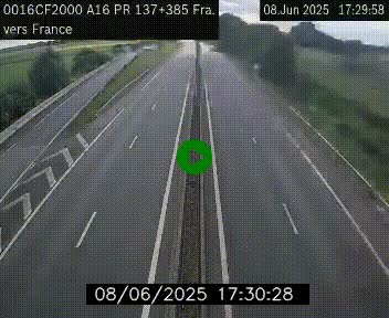 <h2>Webcam à la frontière franco-belge au niveau de Bray-Dunes/De-Panne sur l'autoroute A16. Vue orientée vers Calais</h2>
