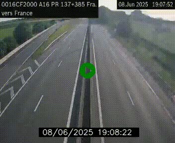 <h2>Webcam à la frontière franco-belge au niveau de Bray-Dunes/De-Panne sur l'autoroute A16. Vue orientée vers Calais</h2>