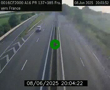 <h2>Webcam à la frontière franco-belge au niveau de Bray-Dunes/De-Panne sur l'autoroute A16. Vue orientée vers Calais</h2>