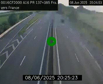 <h2>Webcam à la frontière franco-belge au niveau de Bray-Dunes/De-Panne sur l'autoroute A16. Vue orientée vers Calais</h2>