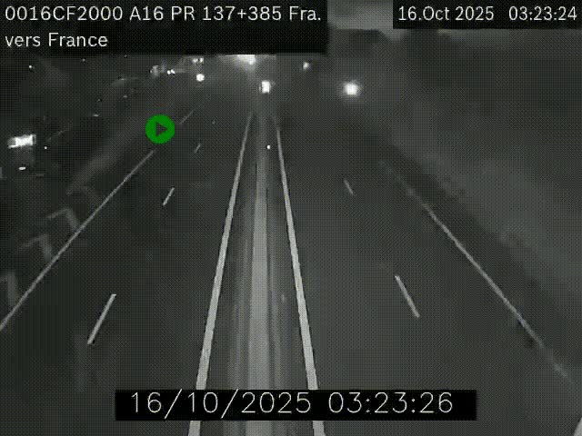 <h2>Webcam à la frontière franco-belge au niveau de Bray-Dunes/De-Panne sur l'autoroute A16. Vue orientée vers Calais</h2>
