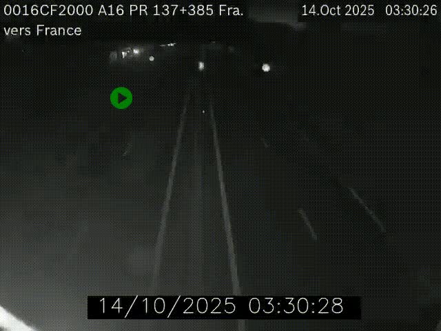 <h2>Webcam à la frontière franco-belge au niveau de Bray-Dunes/De-Panne sur l'autoroute A16. Vue orientée vers Calais</h2>