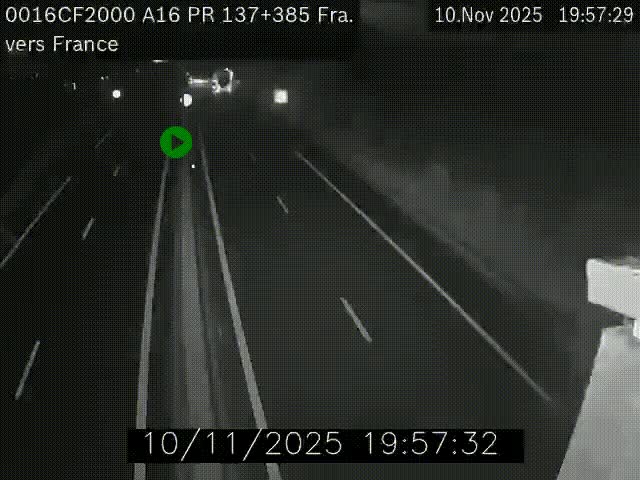 <h2>Webcam à la frontière franco-belge au niveau de Bray-Dunes/De-Panne sur l'autoroute A16. Vue orientée vers Calais</h2>