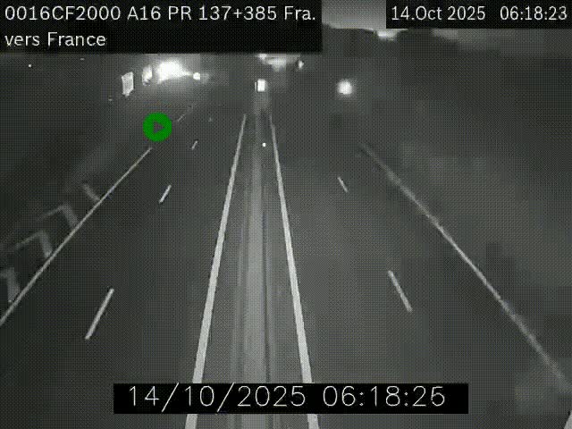 <h2>Webcam à la frontière franco-belge au niveau de Bray-Dunes/De-Panne sur l'autoroute A16. Vue orientée vers Calais</h2>