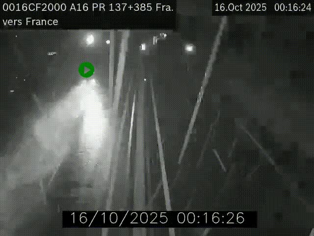 <h2>Webcam à la frontière franco-belge au niveau de Bray-Dunes/De-Panne sur l'autoroute A16. Vue orientée vers Calais</h2>