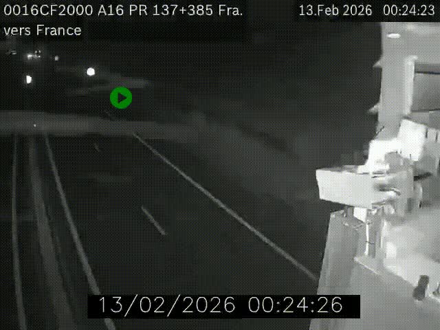 <h2>Webcam à la frontière franco-belge au niveau de Bray-Dunes/De-Panne sur l'autoroute A16. Vue orientée vers Calais</h2>