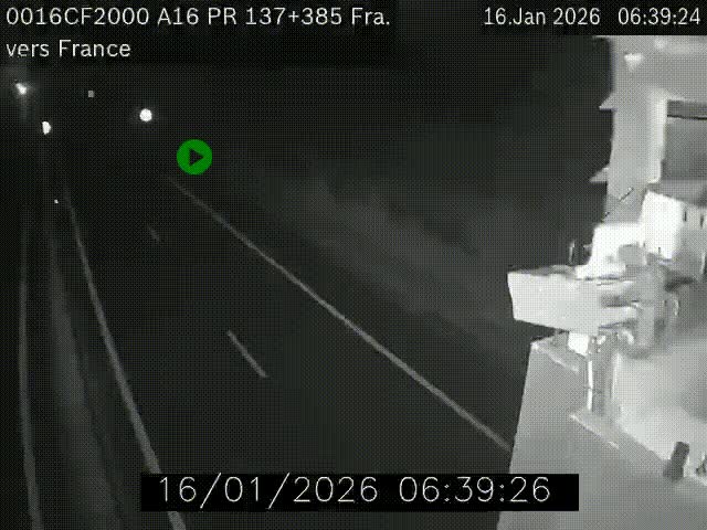 <h2>Webcam à la frontière franco-belge au niveau de Bray-Dunes/De-Panne sur l'autoroute A16. Vue orientée vers Calais</h2>