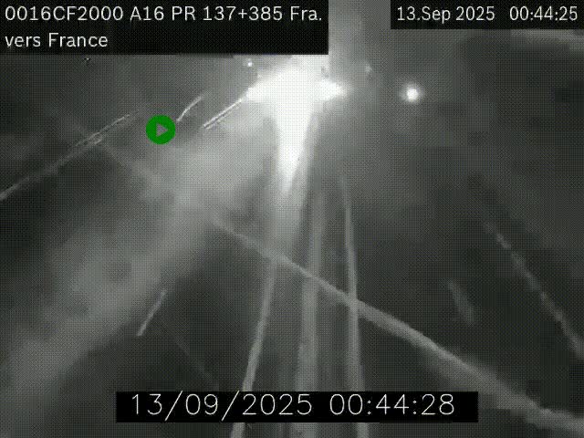 <h2>Webcam à la frontière franco-belge au niveau de Bray-Dunes/De-Panne sur l'autoroute A16. Vue orientée vers Calais</h2>