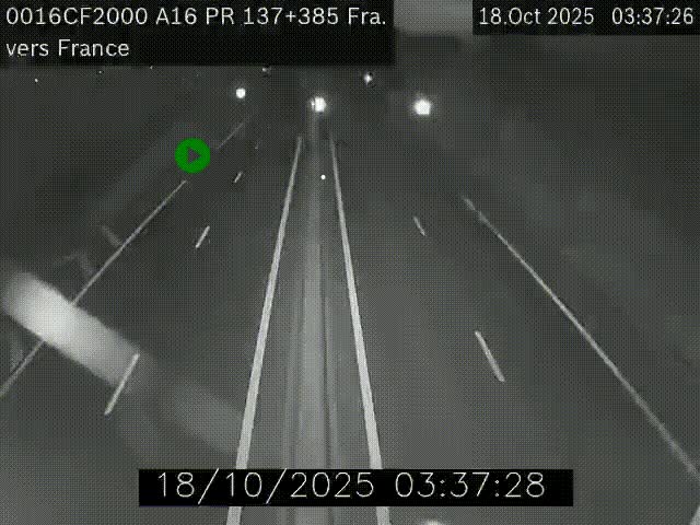 <h2>Webcam à la frontière franco-belge au niveau de Bray-Dunes/De-Panne sur l'autoroute A16. Vue orientée vers Calais</h2>