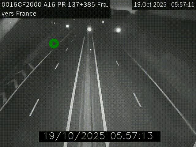 <h2>Webcam à la frontière franco-belge au niveau de Bray-Dunes/De-Panne sur l'autoroute A16. Vue orientée vers Calais</h2>