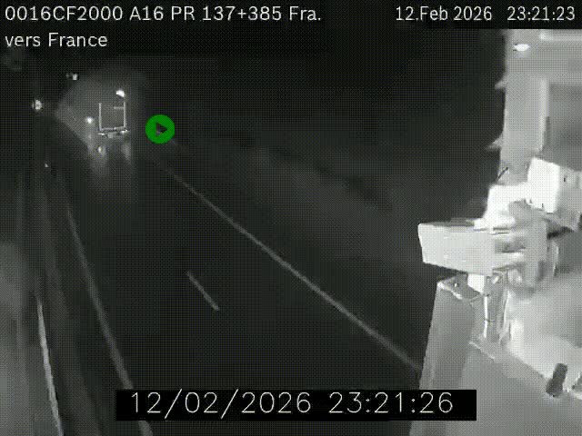 <h2>Webcam à la frontière franco-belge au niveau de Bray-Dunes/De-Panne sur l'autoroute A16. Vue orientée vers Calais</h2>