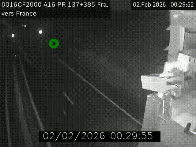 <h2>Webcam à la frontière franco-belge au niveau de Bray-Dunes/De-Panne sur l'autoroute A16. Vue orientée vers Calais</h2>