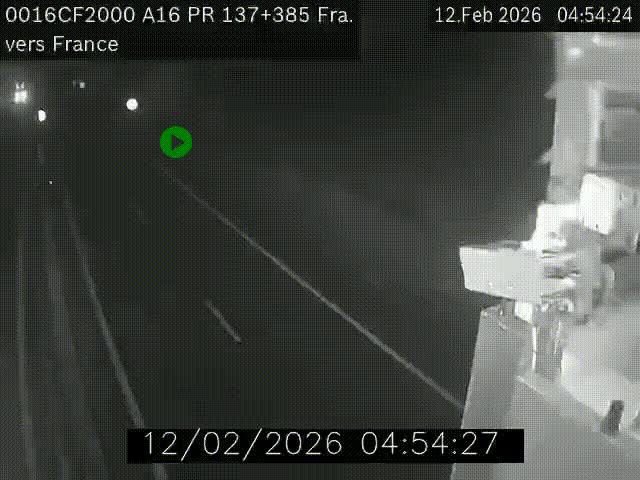 <h2>Webcam à la frontière franco-belge au niveau de Bray-Dunes/De-Panne sur l'autoroute A16. Vue orientée vers Calais</h2>