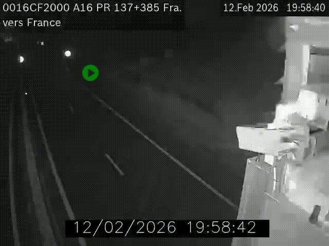 <h2>Webcam à la frontière franco-belge au niveau de Bray-Dunes/De-Panne sur l'autoroute A16. Vue orientée vers Calais</h2>