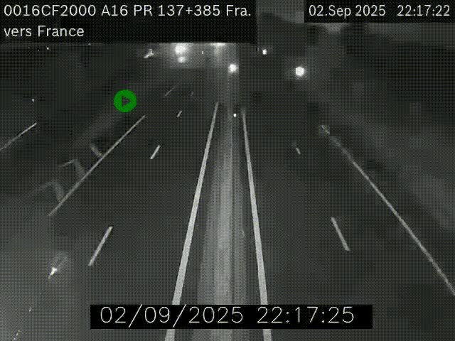 <h2>Webcam à la frontière franco-belge au niveau de Bray-Dunes/De-Panne sur l'autoroute A16. Vue orientée vers Calais</h2>