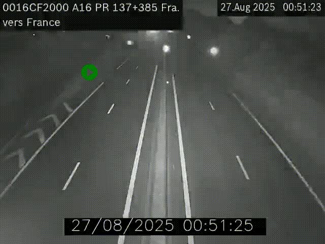 <h2>Webcam à la frontière franco-belge au niveau de Bray-Dunes/De-Panne sur l'autoroute A16. Vue orientée vers Calais</h2>