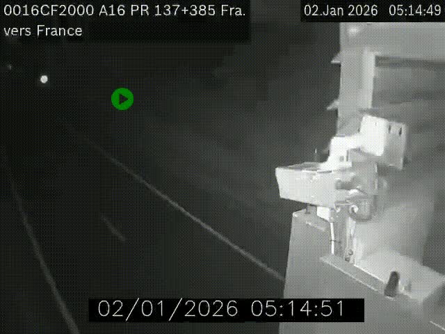 <h2>Webcam à la frontière franco-belge au niveau de Bray-Dunes/De-Panne sur l'autoroute A16. Vue orientée vers Calais</h2>