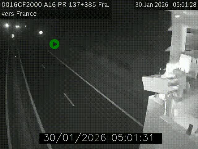 <h2>Webcam à la frontière franco-belge au niveau de Bray-Dunes/De-Panne sur l'autoroute A16. Vue orientée vers Calais</h2>