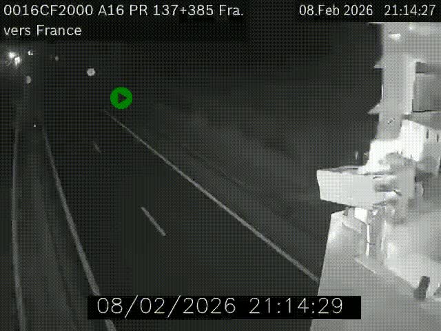 <h2>Webcam à la frontière franco-belge au niveau de Bray-Dunes/De-Panne sur l'autoroute A16. Vue orientée vers Calais</h2>